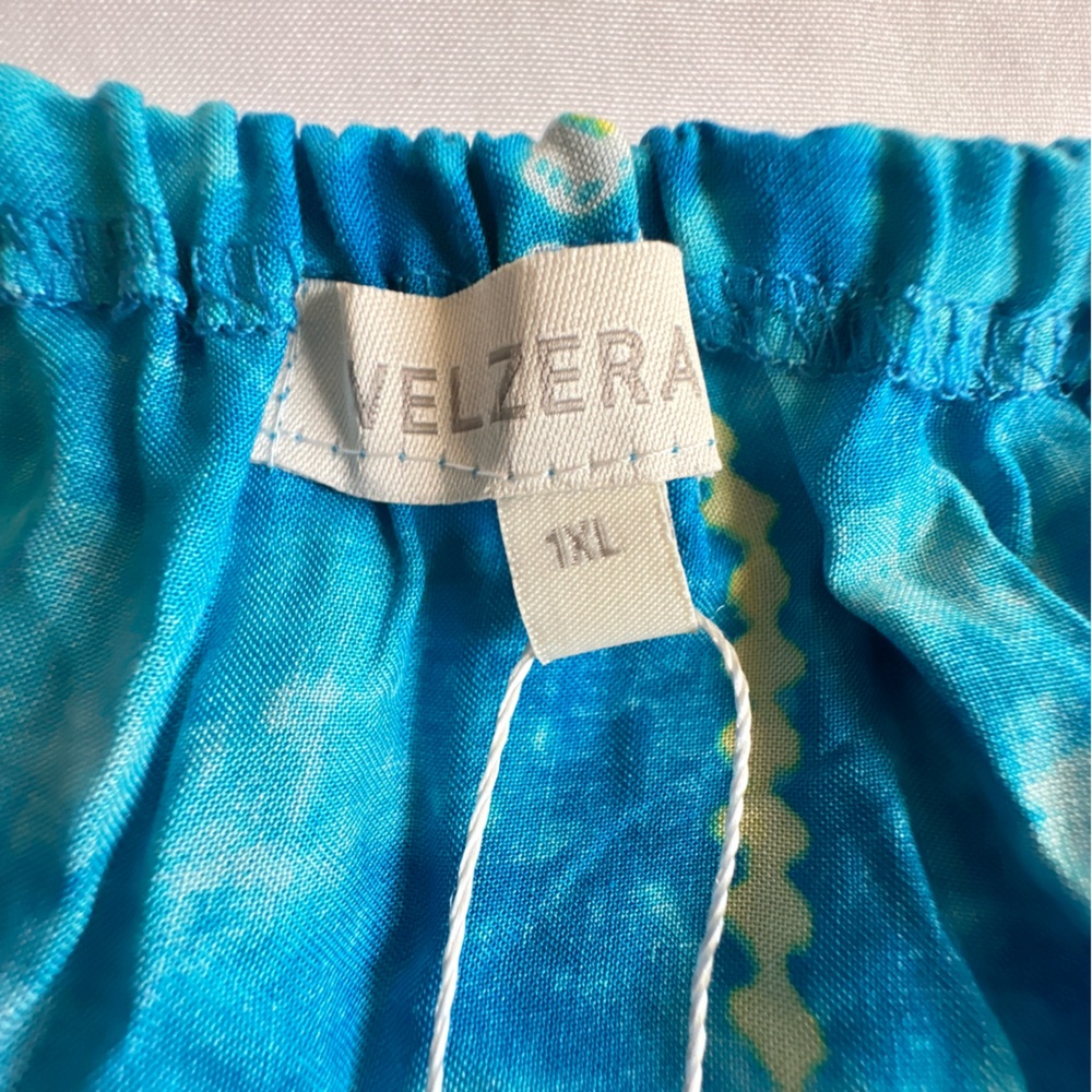 NWT!! Women’s Turquoise Blue Boho Dress with Pom Pom Trim - Picture 9 of 12